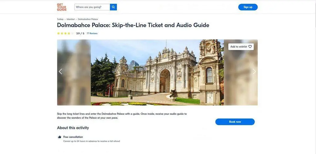 تذاكر المسار السريع لقصر دولما بهجة